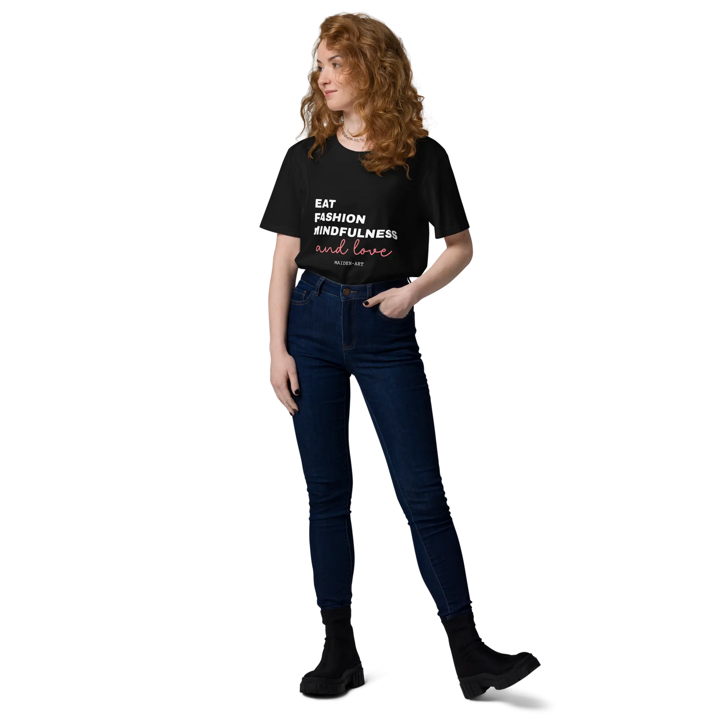 Eat, Fashion Mindfulness and Love Unisex organic cotton t-shirt - unisex t-shirt